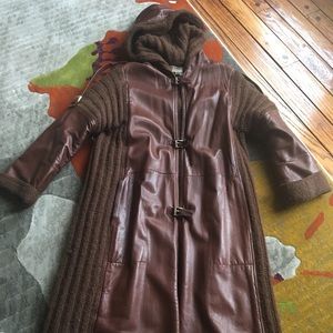 Gucci Leather and Sweater Coat